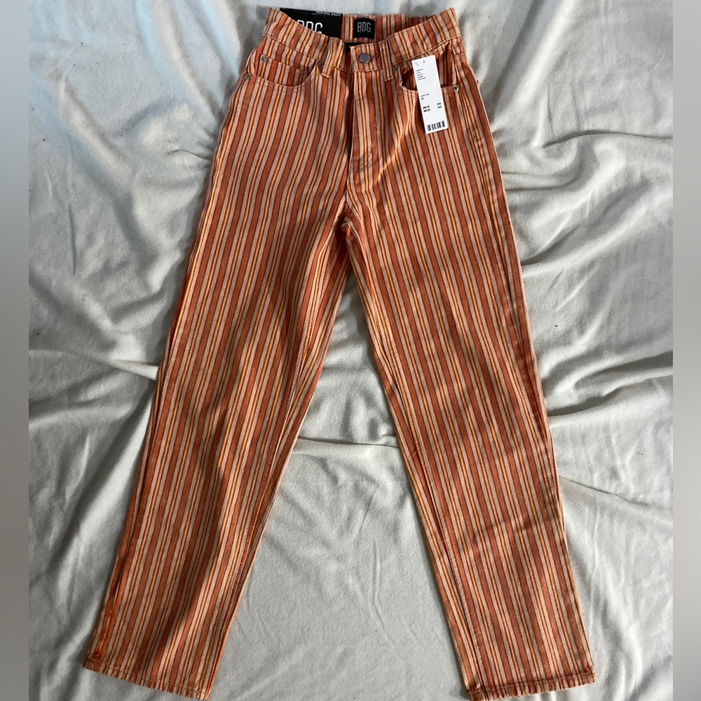 Urban Outfitters Super cool striped mom jeans pant W24